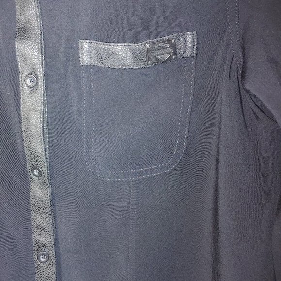 Harley Davidson Button Up Blouse Long Sleeve Size XS Black - Picture 4 of 9